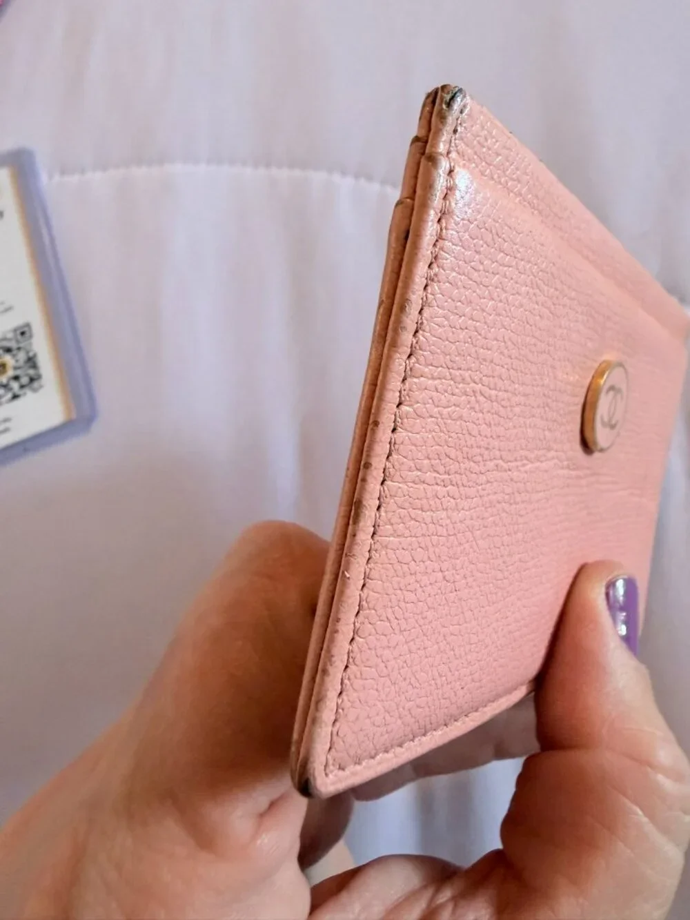 Chanel Vintage Pink Caviar CC Card Holder